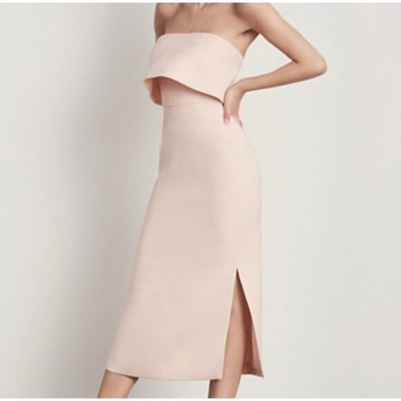 CMEO Collective strapless blush dress MIDI DRESS ROSE SIZE S - Picture 1 of 12